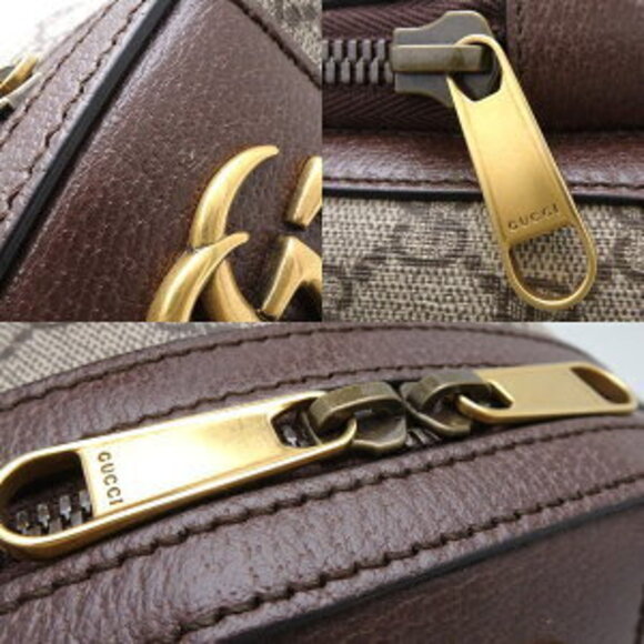 Gucci GG Backpack Ophidia Leather Supreme Canvas Beige Ebony - Picture 7 of 10